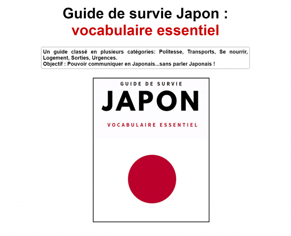 Guide de survie Japon : vocabulaire essentiel