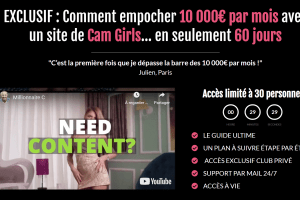 5000E / mois avec un site de Cam Girls
