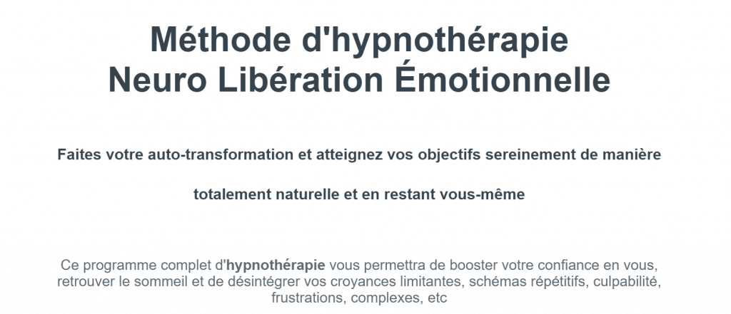 Hypnothérapie Neuro Libération Emotionnelle