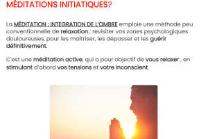 MEDITATION : INTEGRATION DE L'OMBRE